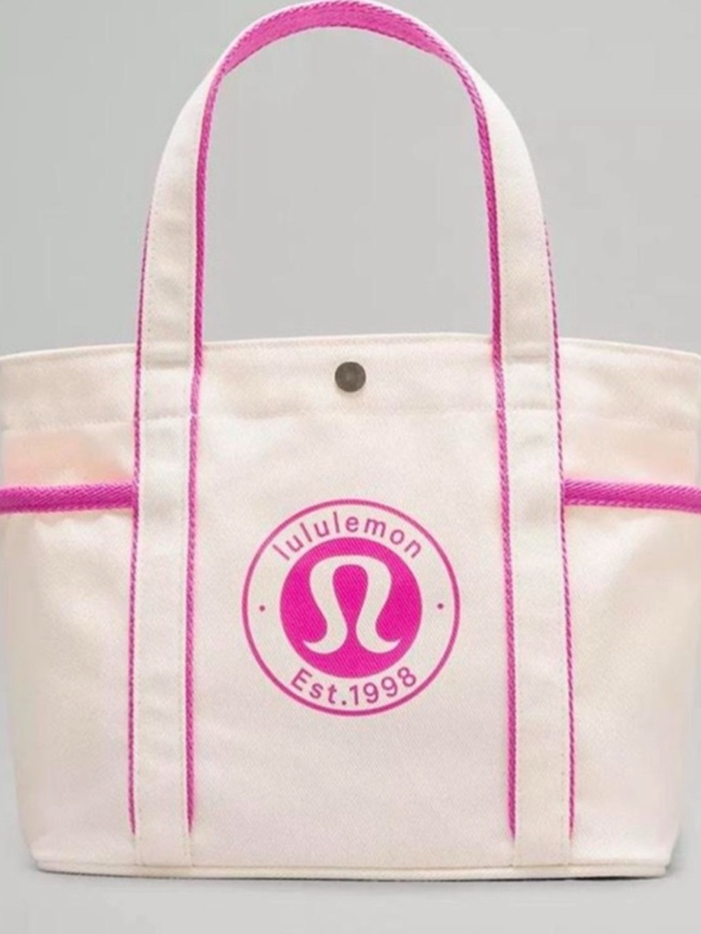 lululemon athletica Cream Tote with Pink Trim and Logo